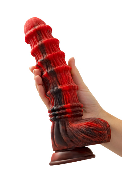 Вибратор Black&Red by Toyfa Monster Tops, силикон, красно-черный, 27 см