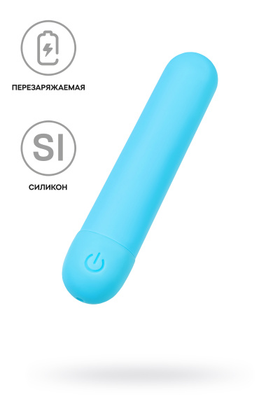 Вибропуля A-toys MURR, силикон, голубой, 10 см