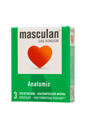 Презервативы masculan Anatomic №3, анатомической формы, 5,3 см, 18,5 см, 3 шт