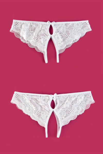 Трусики  эротические кружевные, белые, (46-48)