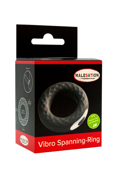 Эрекционное виброкольцо MALESATION Vibro Spanning, силикон, черный, 4 см