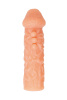 Насадка KOKOS реалистичная с дополнительной стимуляцией, TPE, телесная, 13,8см