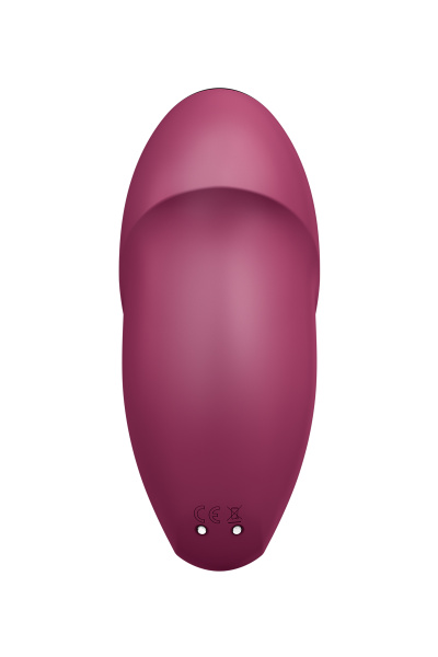 Вибромассажер Satisfyer Tap & Climax 1, силикон, бордовый, 11 см