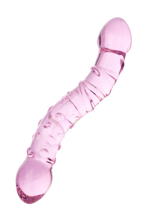 Двусторонний фаллоимитатор Sexus Glass, стекло, розовый, 20,5 см