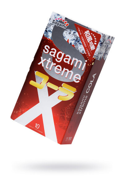 Презервативы Sagami, xtreme, cola, латекс, 19 см, 5,2 см, 10 шт.