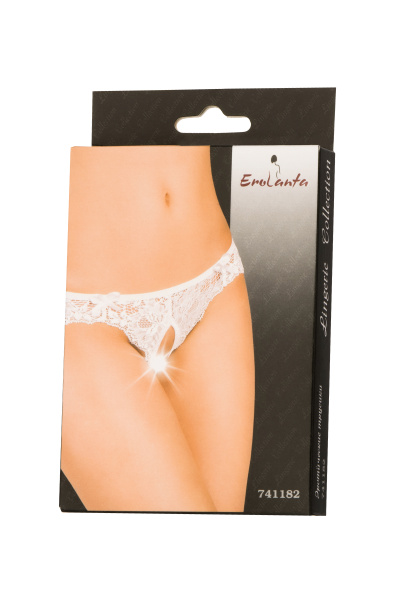 Трусики эротические Erolanta Lingerie Collection кружевные белые,S