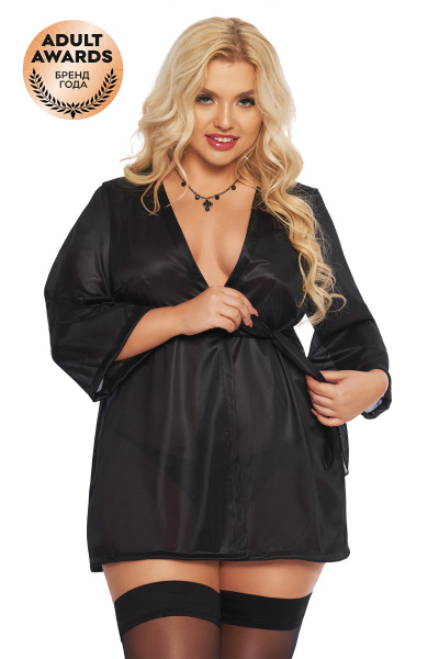 Пеньюар SoftLine Collection Ramona, черный, XL