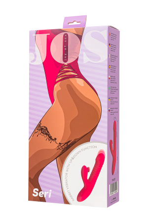 Вибратор c клиторальным стимулятором JOS Seri, силикон, розовый, 22 см