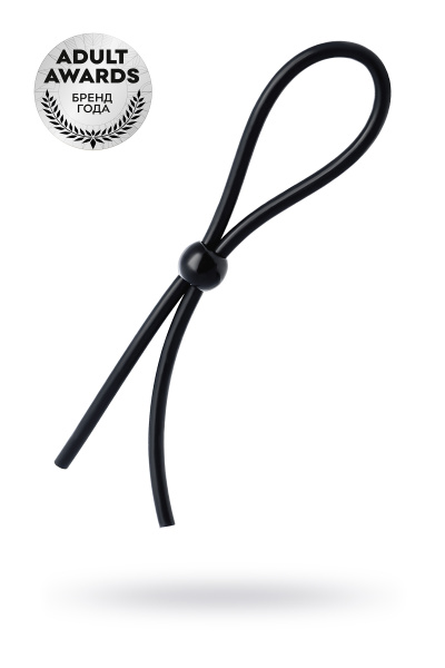 Лассо на пенис TOYFA A-Toys с одной бусиной, черное 19.5 см