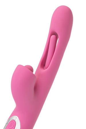 Вибратор с двигающимся язычком и стимулирующим шариком, JOS Monti, силикон, розовый, 24 см