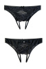 Трусики  эротическиеи со вставкой стрейч-сетки, черные, (46-48)