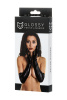Перчатки Glossy из материала Wetlook выше локтя, черные, M