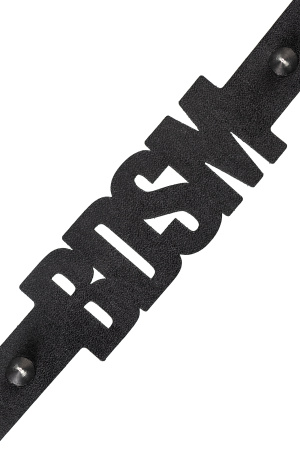 Чокер с шипами Pecado BDSM, натуральная кожа, черный