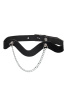 Чокер-волна с цепочкой Pecado BDSM, натуральная кожа, черный