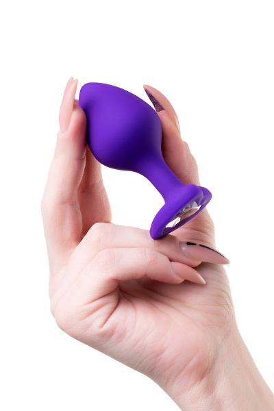 Анальная втулка  TODO BY TOYFA DIAMOND HEART, силикон, фиолетовая, 8 см, Ø 3 см