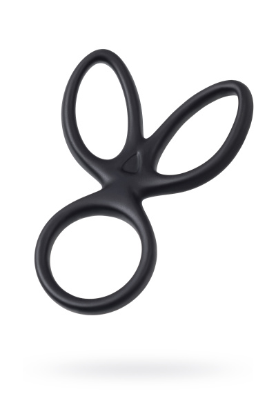 Тройное кольцо на пенис A-TOYS KRAKEN, силикон, черный, 10 см