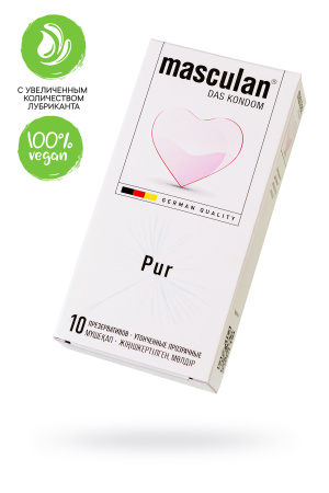Презервативы masculan  Pur № 10 утонченные, 18,5 см, 5.3 см, 10 шт.