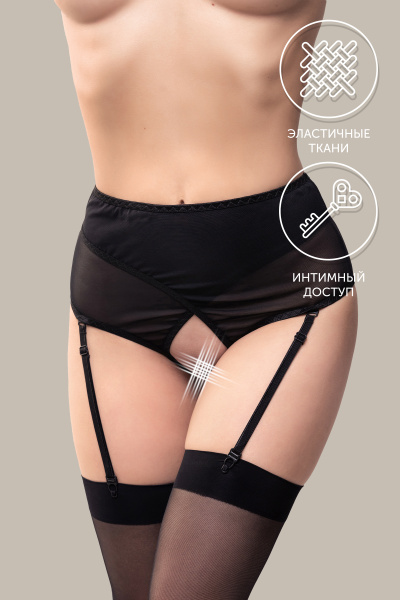 Эротические трусики-пояс для чулок Waname Pliability с высокой посадкой,42-44