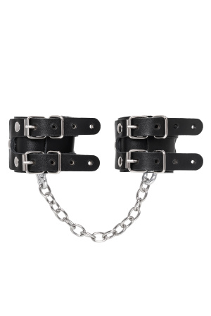 Наручники-браслеты Pecado BDSM, с двумя ремешками, натуральная кожа