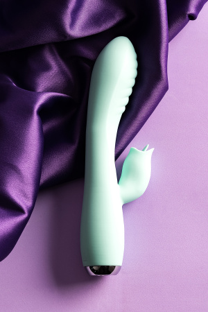 Вибратор с клиторальным стимулятором и язычком, JOS MILO,