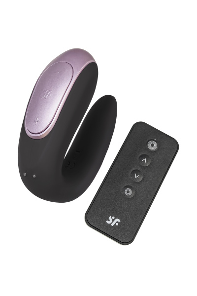 Многофункциональный стимулятор для пар Satisfyer Partner Double Fun, силикон, черный, 18 см