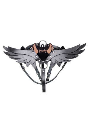 Портупея ""Крылья"" Pecado BDSM, натуральная кожа, черная