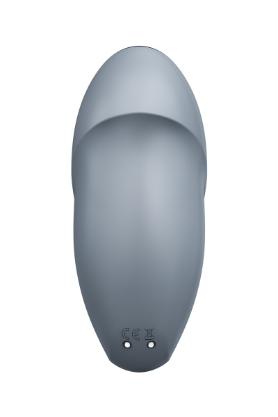 Вибромассажер Satisfyer Tap & Climax 1, силикон, серо-голубой, 11 см