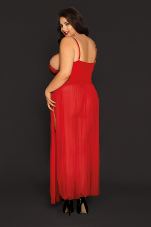 Комбинация и стринги Candy Girl Tabitha красные, 2XL