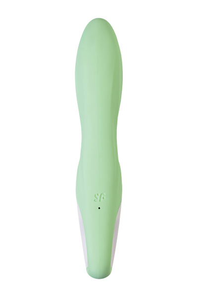 Нереалистичный вибратор Satisfyer Air Pump Banny 5, зеленый,  19 см