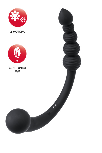 Двусторонний вибратор Black & Red by Toyfa, силикон, черный, 35 см