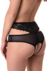 Эротические трусики Erolanta Lingerie Collection с высокой посадкой, с ажурными вырезами черные (42-44)