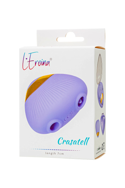 Многофункциональный вибратор L'Eroina Crasatell, силикон, сиреневый, 9,5 см