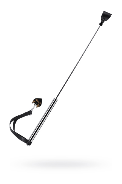 Стек с металлической рукоятью Pecado BDSM, натуральная кожа, черный