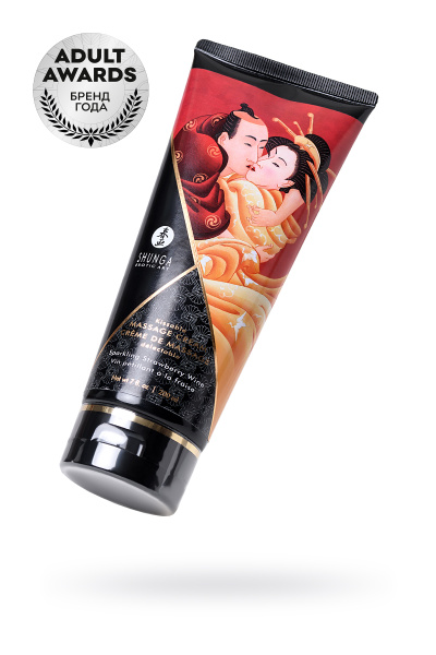 Массажный крем Shunga /Клубника и шампанское/ 200 мл