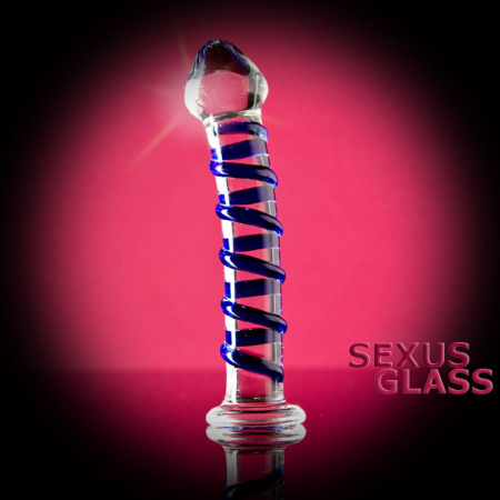 Фаллоимитатор Sexus Glass,стекло, прозрачный, 17 см